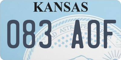 KS license plate 083AOF