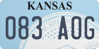 KS license plate 083AOG