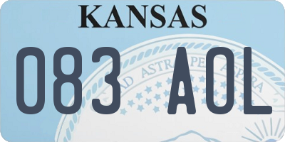 KS license plate 083AOL