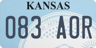KS license plate 083AOR
