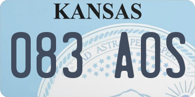 KS license plate 083AOS