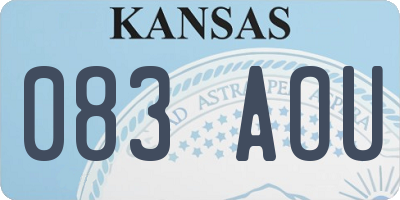 KS license plate 083AOU