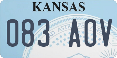 KS license plate 083AOV