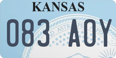 KS license plate 083AOY