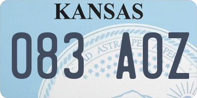 KS license plate 083AOZ
