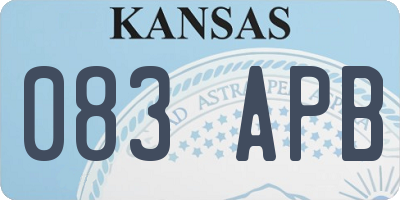 KS license plate 083APB