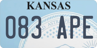 KS license plate 083APE