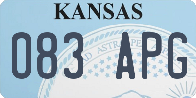 KS license plate 083APG