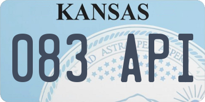 KS license plate 083API