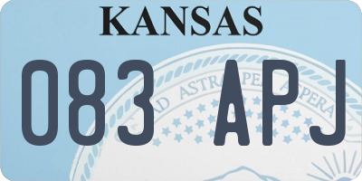 KS license plate 083APJ