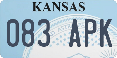 KS license plate 083APK