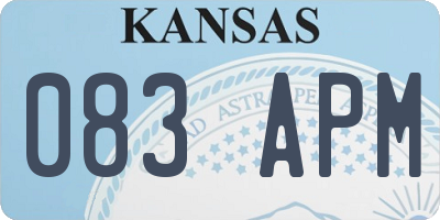 KS license plate 083APM