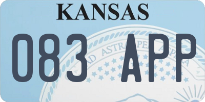 KS license plate 083APP