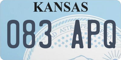 KS license plate 083APQ