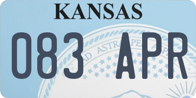 KS license plate 083APR