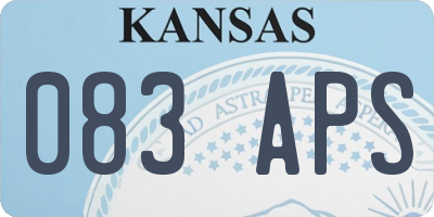 KS license plate 083APS