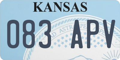KS license plate 083APV