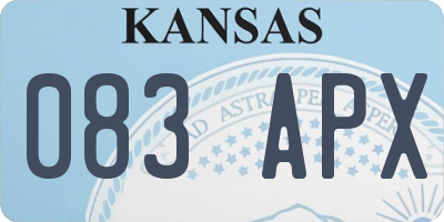 KS license plate 083APX