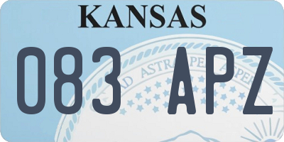 KS license plate 083APZ