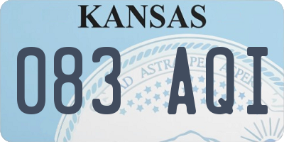 KS license plate 083AQI