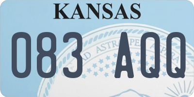 KS license plate 083AQQ