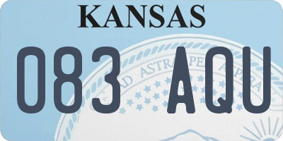 KS license plate 083AQU