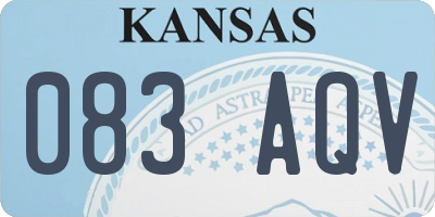 KS license plate 083AQV