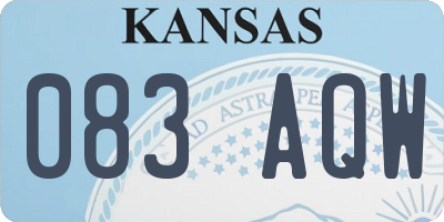 KS license plate 083AQW