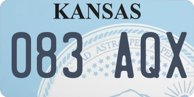 KS license plate 083AQX