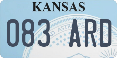 KS license plate 083ARD