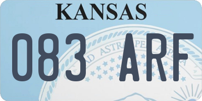 KS license plate 083ARF