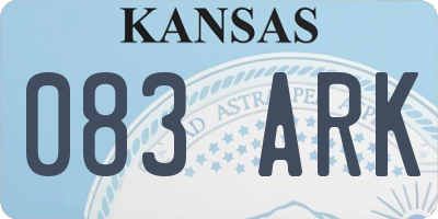 KS license plate 083ARK