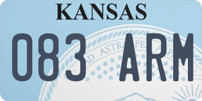 KS license plate 083ARM