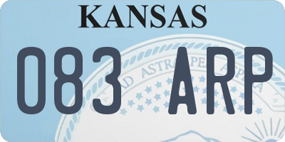 KS license plate 083ARP