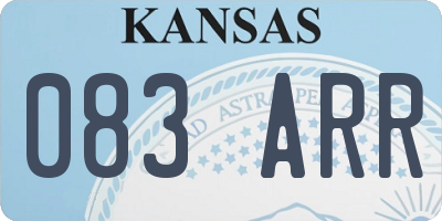 KS license plate 083ARR