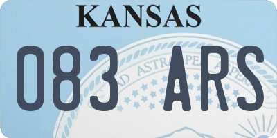 KS license plate 083ARS