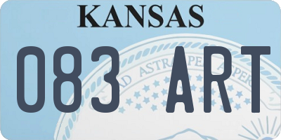 KS license plate 083ART