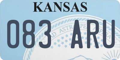 KS license plate 083ARU
