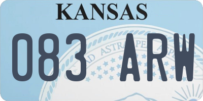 KS license plate 083ARW