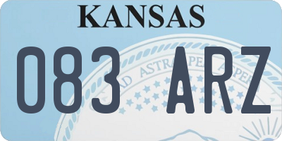 KS license plate 083ARZ