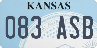 KS license plate 083ASB