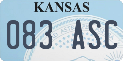 KS license plate 083ASC