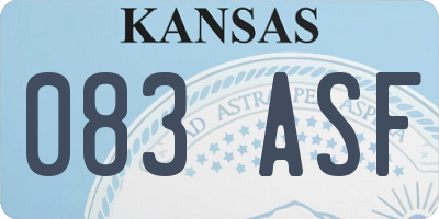 KS license plate 083ASF