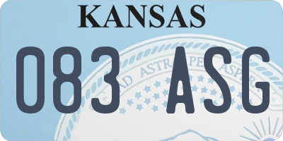 KS license plate 083ASG