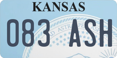 KS license plate 083ASH
