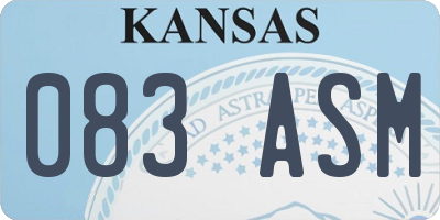 KS license plate 083ASM