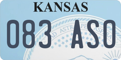 KS license plate 083ASO