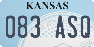 KS license plate 083ASQ