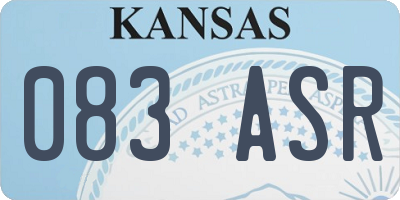 KS license plate 083ASR