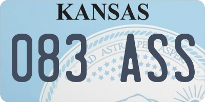 KS license plate 083ASS